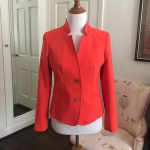 NWT notched collar LOFT jacket in classic orange.